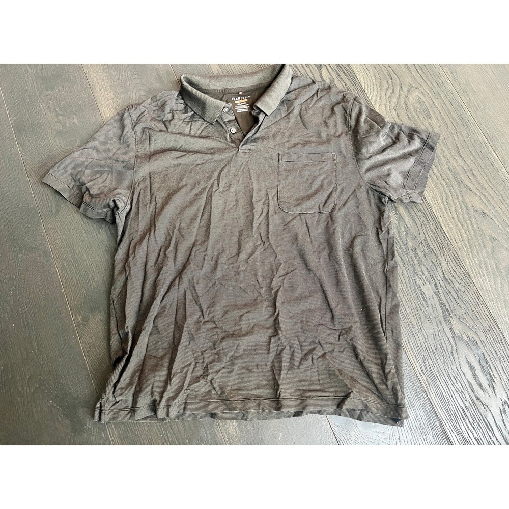 NEW‎ Van Heusen Traveler Men's Striped Polo Shirt Pocket XXL 2XL